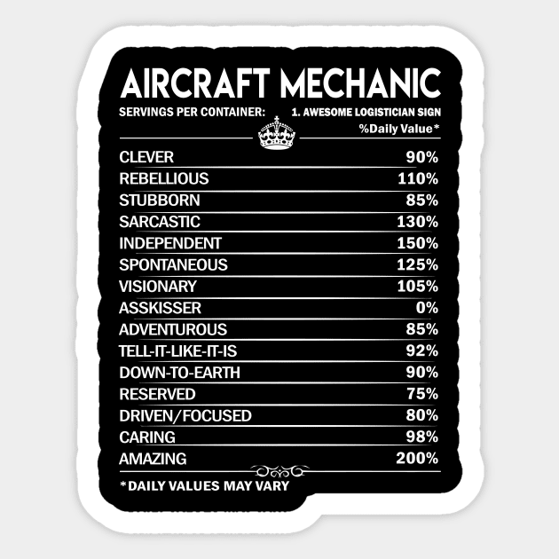 Aircraft Mechanic T Shirt - Daily Factors 2 Gift Item Tee Sticker by Jolly358